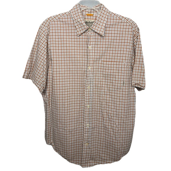 Timberland Stratham Issue Lot 2 Mens Large Short Sleeve Button Up‎ Plaid Shirts - Picture 12 of 16